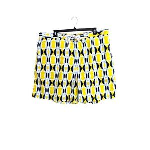 Tailorbyrd Mens Size 48 NEW Board Swim Shorts Yellow Black Geometric Big Tall